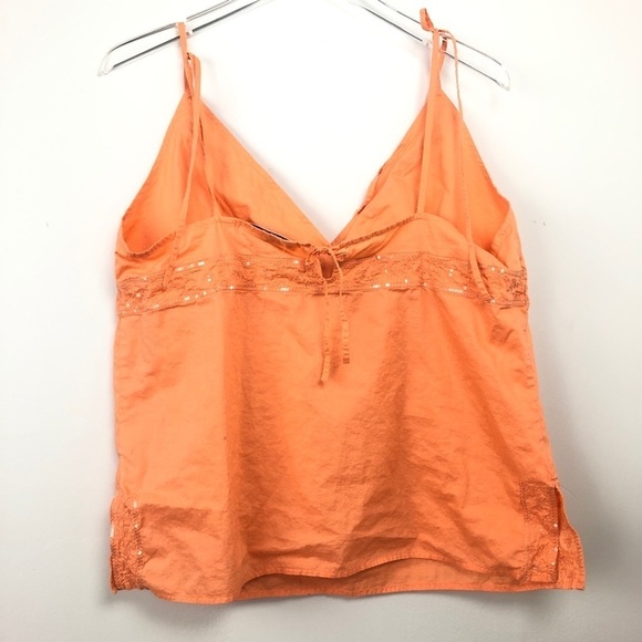 Tommy Hilfiger Orange top with sequin trim Large - Picture 8 of 8